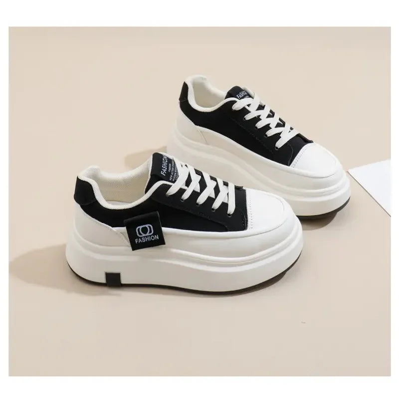Shoes for Women Autumn Trend New Woman Flats Shoes Chunky Lace-up Soft-sole Casual Sneakers Female Vulcanized Shoe Walking Shoe