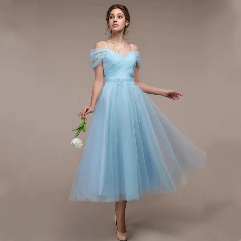 Fashion New Spring Summer Elegant Women V-Neck Backless Dress Lady Wedding Clothing A-Line MeshLong Skirt Girl Party Gift Dr1