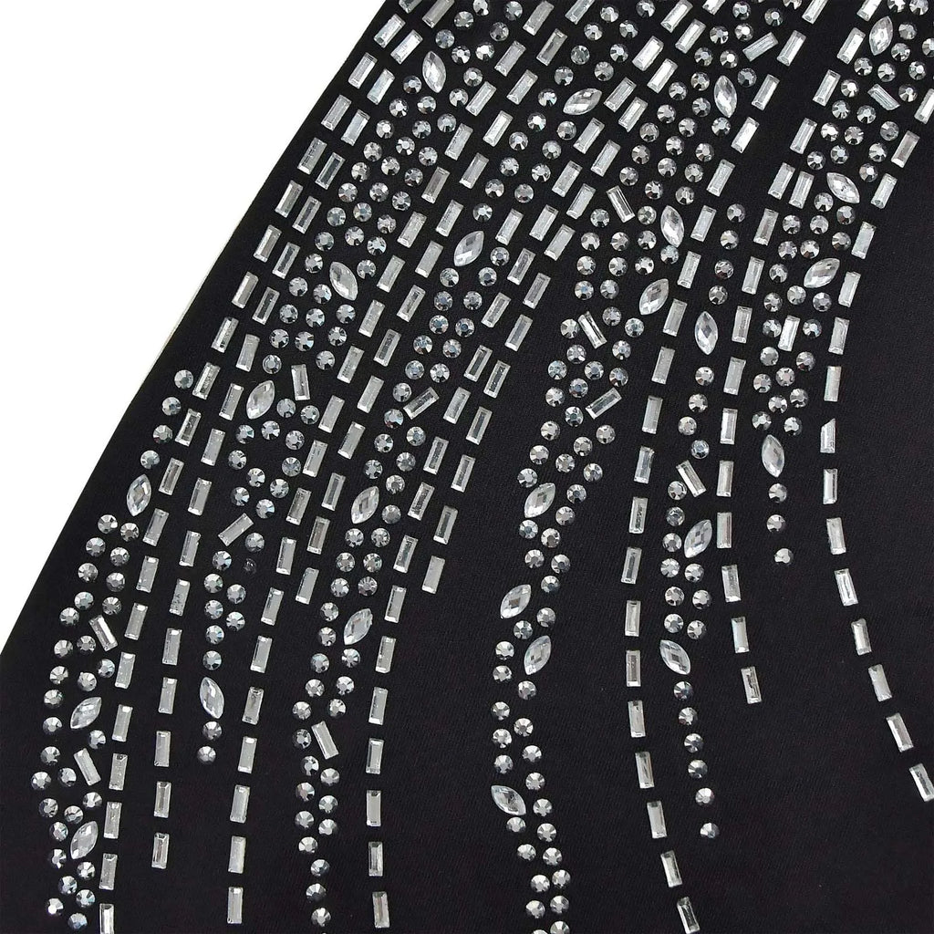 Women's Glittery Rhinestones Gymnastics Jumpsuit Sheer Mesh Patchwork Mock Neck Long Sleeve Dance Rompers One-piece Bodysuit