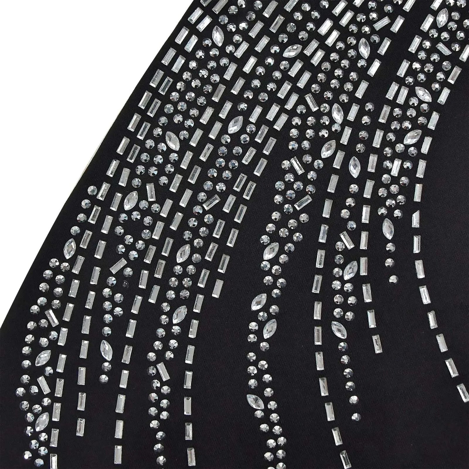 Women's Glittery Rhinestones Gymnastics Jumpsuit Sheer Mesh Patchwork Mock Neck Long Sleeve Dance Rompers One-piece Bodysuit