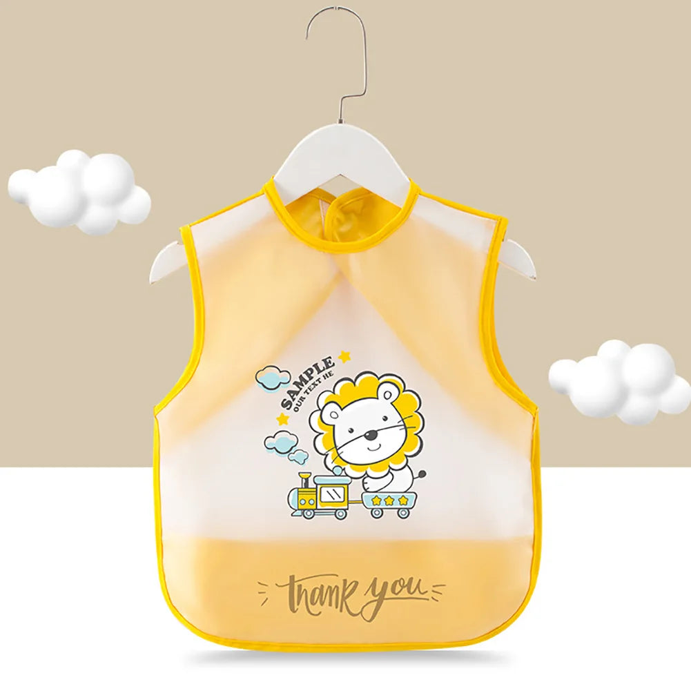 Cartoon Foldable Sleeveless Baby Bibs Waterproof Bib Feeding Baby Burp Cloths Girls Boys Saliva Towel Print Apron