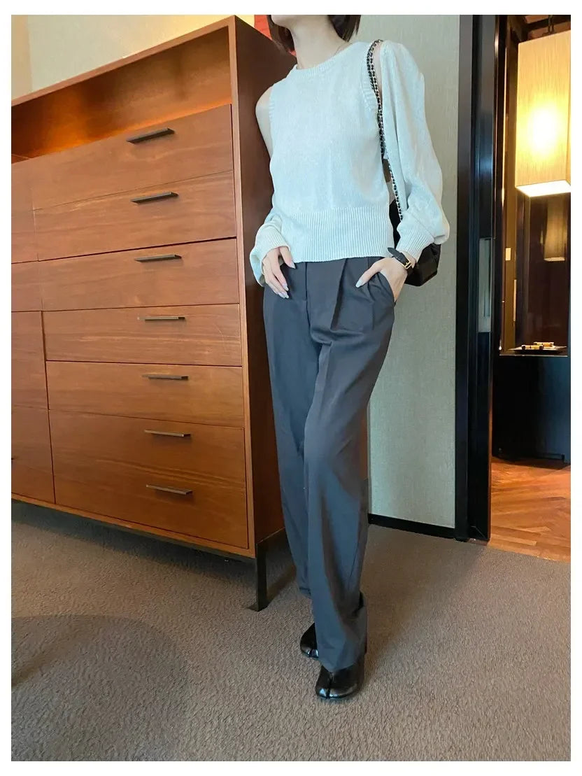 2025 Women Slip on Casual Loafers Chunky Heel Shoe Soft Moccasins Footwear New Fashion Split Toe Shoes Zapatos De Mujer