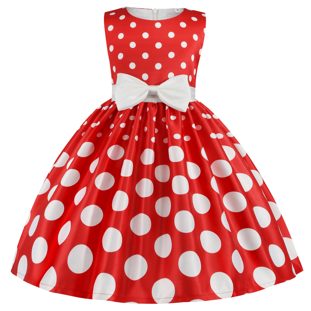 Girls' clothing, girls' baby clothes, skirt with bow and polka dot pattern, imitation show, Halloween party, exquisite clothing