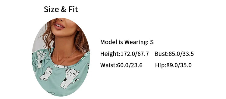 Women Pajamas Sets Short Sleeve