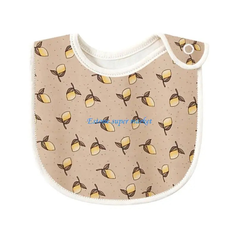 090B Baby Feeding Drool Bib Sweet Print Saliva Towel Soft Cotton Button Burp Cloth for Newborn Toddler Shower Gifts