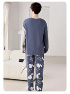 Men's Pajamas Spring Autumn 100% Cotton Youth Pajamas Student Suits Fashionable Sweet Cartoon Home Clothes For Men