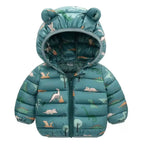 Baby Girls Hooded Down Jackets For Kids Coats Autumn Boys Cartoon Warm Jacket Coat Jacket Toddler Girl Zipper Jacket Outerwear