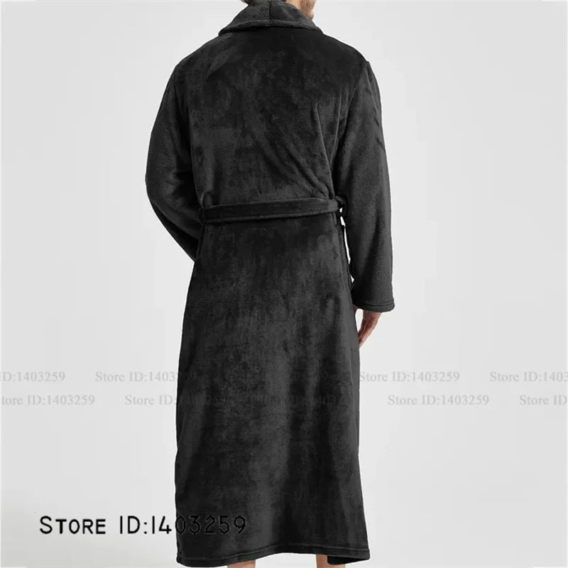 Winter Thicken Flannel Long Robe Couple Sleepwear