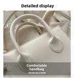 Elegant Black Handbag with Dual Handles, Chic Crossbody Bag, Retro Stylish Tote Small Bag for Women Girls Daily Use, Work, Party