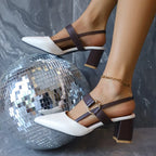 Women's Shoes Trend 2025 Shoe Genuine  Medium Heel Block Heels Mirror Luxury Designer Chunky Sandals Ladies Sexy Sandal