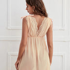Lingerie  Add 220 Pounds Sexy Deep V Slip Nightdress Lace Hot Seductive Sex Pajamas Women Big Chest Mm Nightdress  Summer Dress