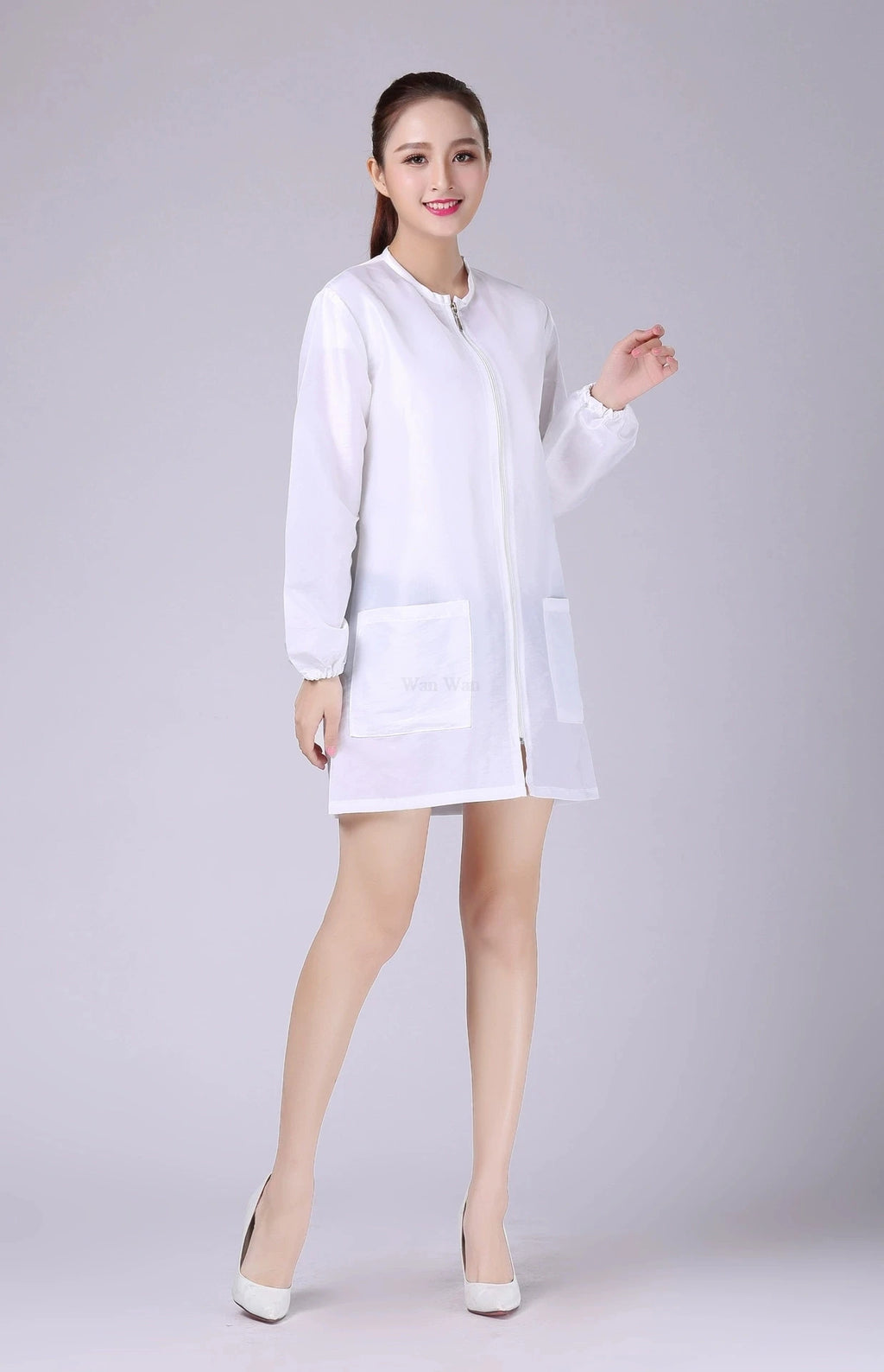 Hair Salon Work Clothes Pet Grooming Uniforms Long Sleeve Beauty Salon Smock Barber Shop Hairdresser Robe Anti Hair Gown Y1206
