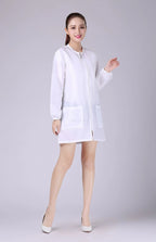 Hair Salon Work Clothes Pet Grooming Uniforms Long Sleeve Beauty Salon Smock Barber Shop Hairdresser Robe Anti Hair Gown Y1206