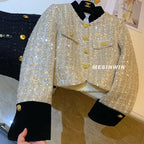 Thickened Coat Heavy Embroidery Sequins Short Coat 2024 New Tweed Top