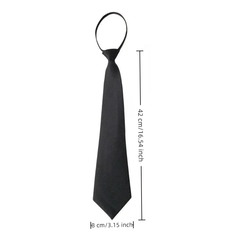 Black Unisex Ties Retro Narrow Neck Tie Slim Women Men Tie Korean Style Simple Trendy Tie