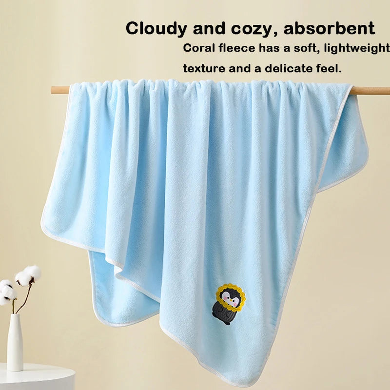 Printed baby bath towel 43*41 inches absorbent non-linting lovely embroidery pattern texture light and soft feel delicate