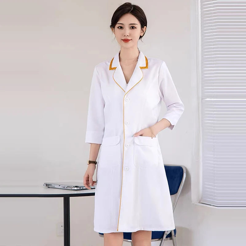 Beauty Salon Beautician Overalls Hairdressing Spa Massage Therapist Health Work Uniform Nail Salon Long / Short Sleeves Coats