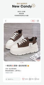 Shoes2025 Women Autumn Trend New Woman Flats Shoes Chunky Lace-up Soft-sole Casual Sneakers Female Vulcanized Shoe Walking Shoe