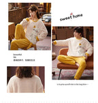Couples Pajamas Women Men Winter Thicken Pyjamas Sleepwear