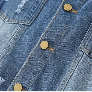 Girls Boys Jean Jacket for (4-14 Years Kids) Trendy Cozy Soft Ripped Denim Coat Casual Outerwear School Travel Teen Gift