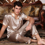 New Male Pajamas Set Homewear Print Short Sleeve