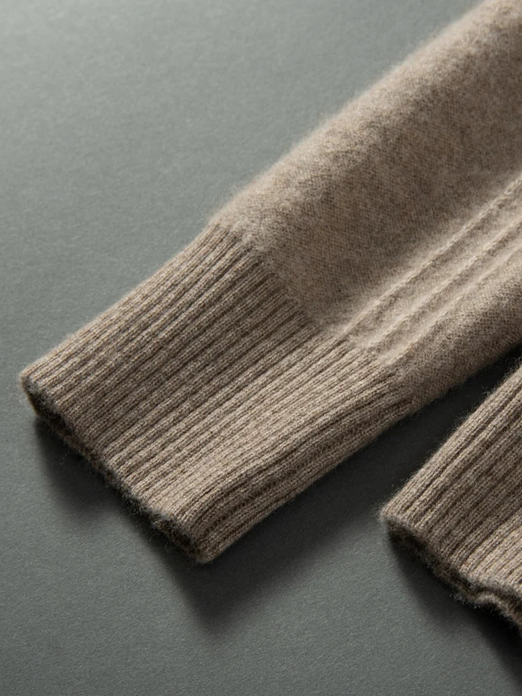 Men's Sweater Pullover Autumn Winter Sweater Warm Clothing 100% Cashmere Business Long Sleeve Classic Quality Mock Neck Knit Top