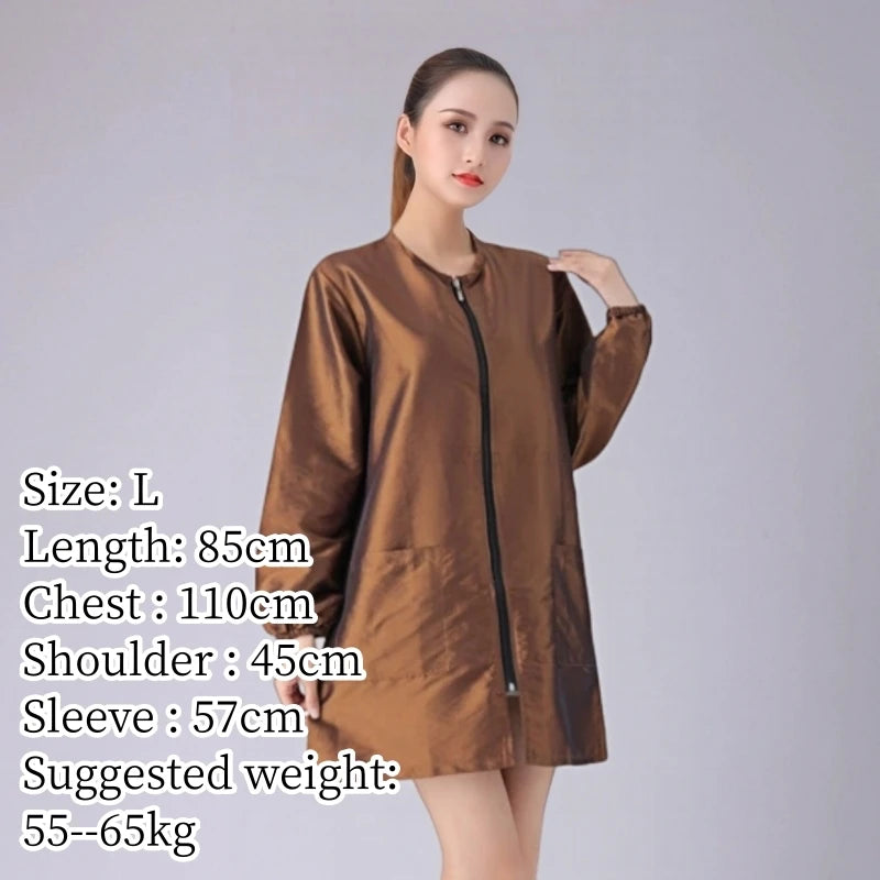Hair Salon Work Clothes Pet Grooming Uniforms Long Sleeve Beauty Salon Smock Barber Shop Hairdresser Robe Anti Hair Gown Y1206