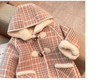 Girls' Plaid Hooded Fleece Coat - Winter Jacket for 2-9 Years, Cozy Kids Outerwear for Baby Toddler Coat for Girls