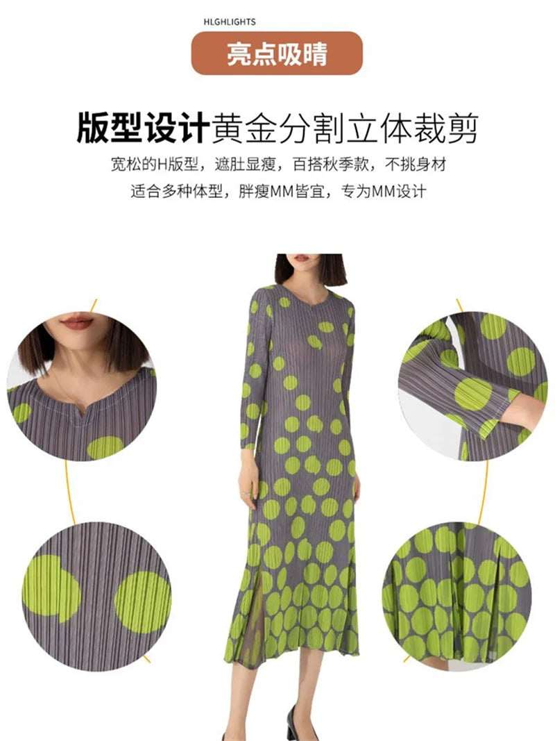 Long Dresses Womens Dresses Folding Dress Spring and Autumn Women's new High-end Design with Relaxed Temperament and Long Skirt