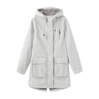 Waterproof Autumn Women's Mountaineering Coat Solid Big Pockets Hooded Loosse Female's Jacket Windproof Thermal outwear For Lady