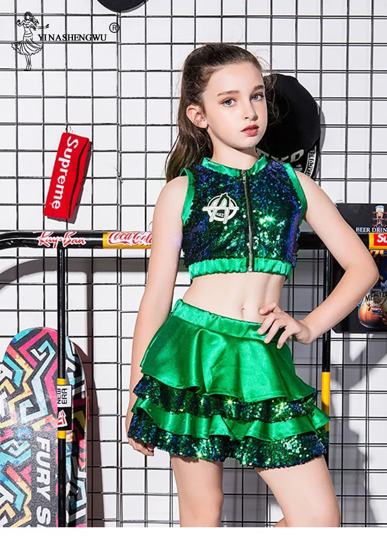 Children's Day Children's Performance Costumes Jazz Dance Sequins Modern Dance Street Dance Costumes Girls Performance Clothing