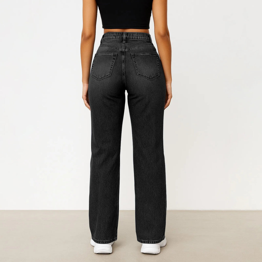 Wide-Leg Jeans Women Light Blue High-Waisted