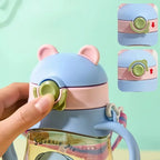 410ML Baby Drinking Cup Feeding Bottle Anti-Choking with Straw Gravity Ball Wide Caliber Drinking Milk Water Bottle with Handle