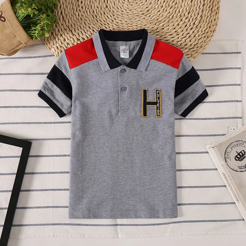 Boys Polo Shirts Short Sleeve Kids Shirt for Boys Collar Tees Fashion Baby Boys Girls Shirts 2-16 Years Children Clothes Tops