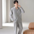 Men's Pajamas Can Be Worn Outside in Spring and Autumn, Cardigan Long-Sleeved New Casual Home Wear Men's Autumn and Winter Suits