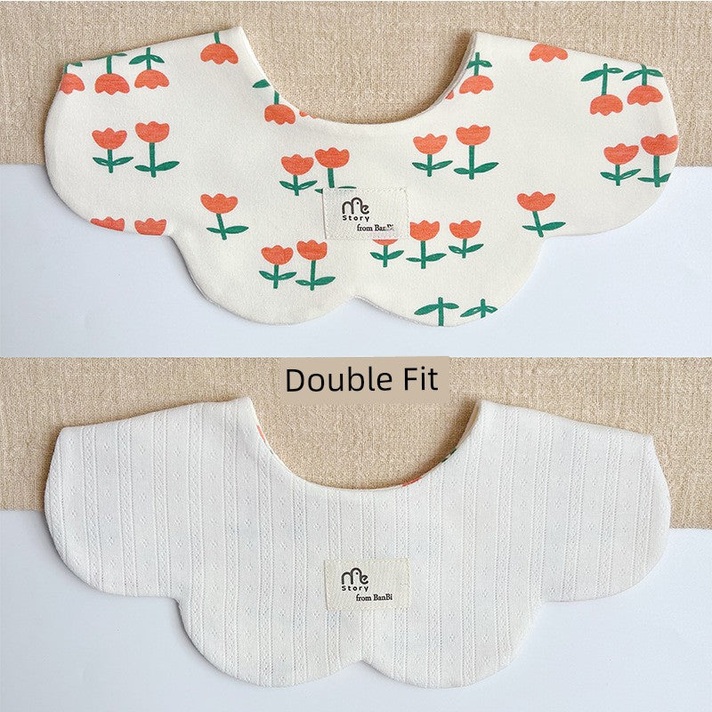 [2] Baby double-sided saliva towel ins K-style New arrival baby cotton bib Easiest for match double-sided saliva pocket bib