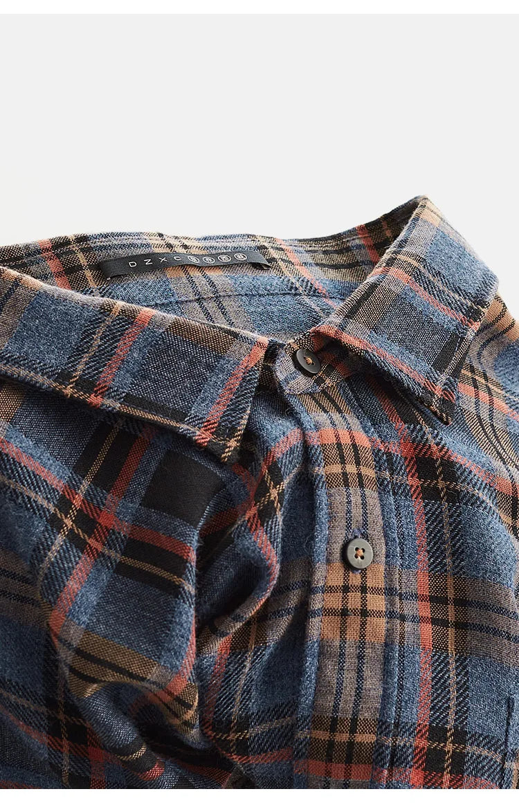 High-Quality Custom-Made Fabrics, Very Limited Quantity ~ Women's Plaid Long-Sleeve Shirt with Polo Collar, Casual Slim-Fit Loose Top, New Autumn 2025 Model