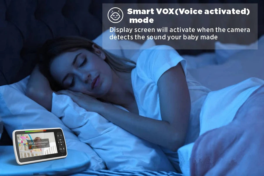 5 Inch Large Screen 360 Degree Bobbing Head 5 Inch Baby Monitor