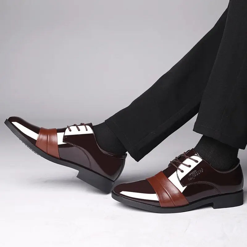 Men Casual Business Patent Leather Dress Shoes