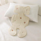 Baby Stroller Seat Cushion Pad Bear Bunny Embroidery All Seasons Cotton Breathable Cart Mattress Infant Newborn Pram Accessories
