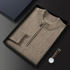 Men's Sweater Pullover Autumn Winter Sweater Warm Clothing 100% Cashmere Business Long Sleeve Classic Quality Mock Neck Knit Top