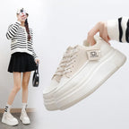 Shoes for Women Autumn Trend New Woman Flats Shoes Chunky Lace-up Soft-sole Casual Sneakers Female Vulcanized Shoe Walking Shoe