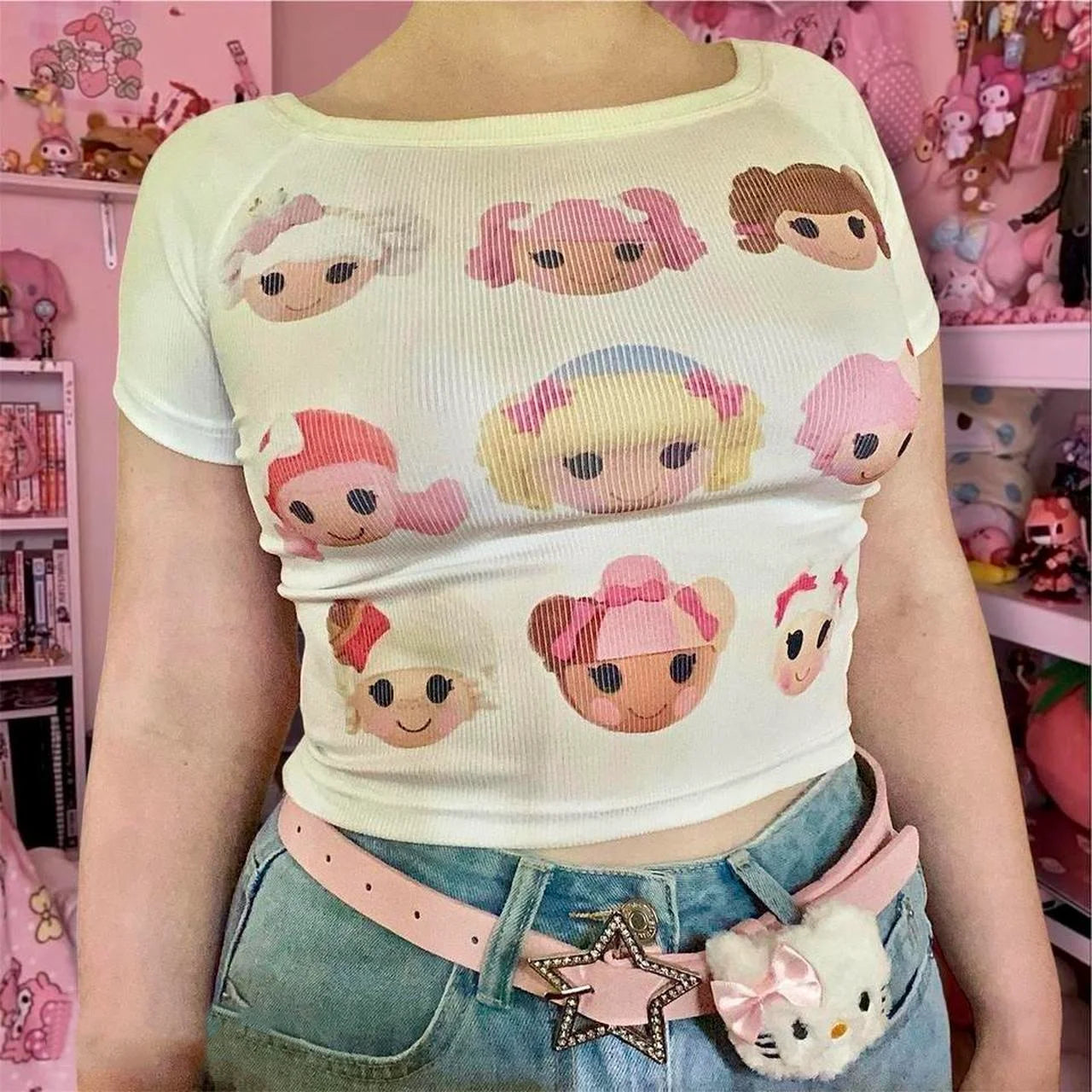 Woman T-shirts Trashy Y2k 2000s Tops T Shirt for Women 90s Clothes Vintage Anime Girl Clothing Female Gothic Crop Top Women Emo