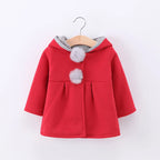 Baby Girls Jacket in Spring Rabbit Ears Coat Children Clothes Outerwear Autumn Kids Warm Cotton Dress Jacket Infant Girl Coat
