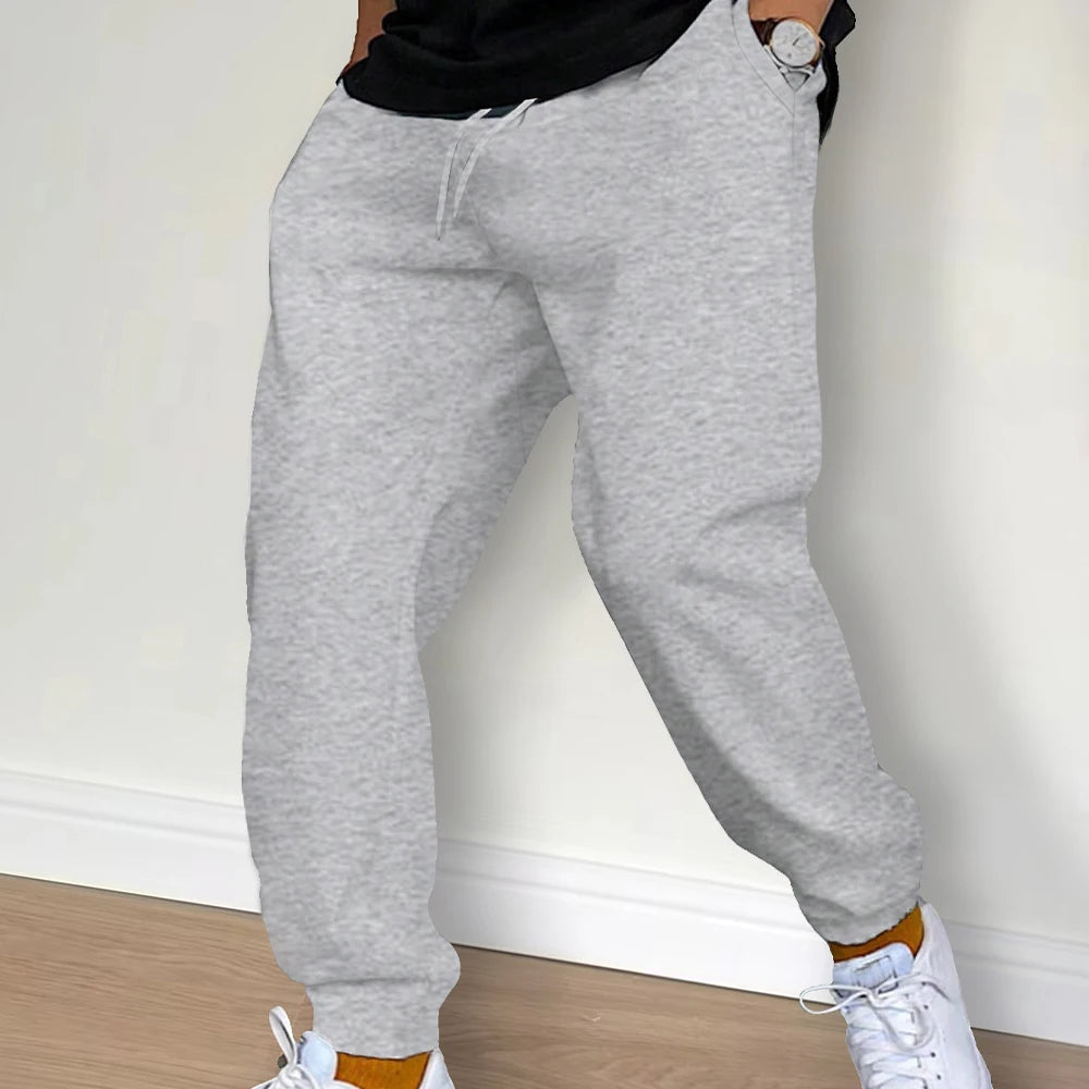Men's Casual Pants Autumn Winter Fleece Sweatpants Men Running Jogger Sports