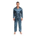 Mens Satin Pajamas Set Two Pieces Sleepwear