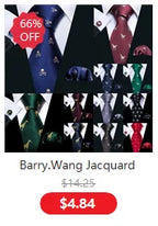 Male Luxury Neck Tie For Men Business Red Striped Silk Tie Hanky Cufflinks Set Barry.Wang Fashion Neckwear Wedding Party Casual