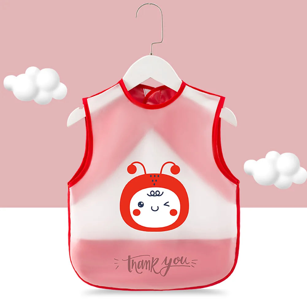 Cartoon Foldable Sleeveless Baby Bibs Waterproof Bib Feeding Baby Burp Cloths Girls Boys Saliva Towel Print Apron