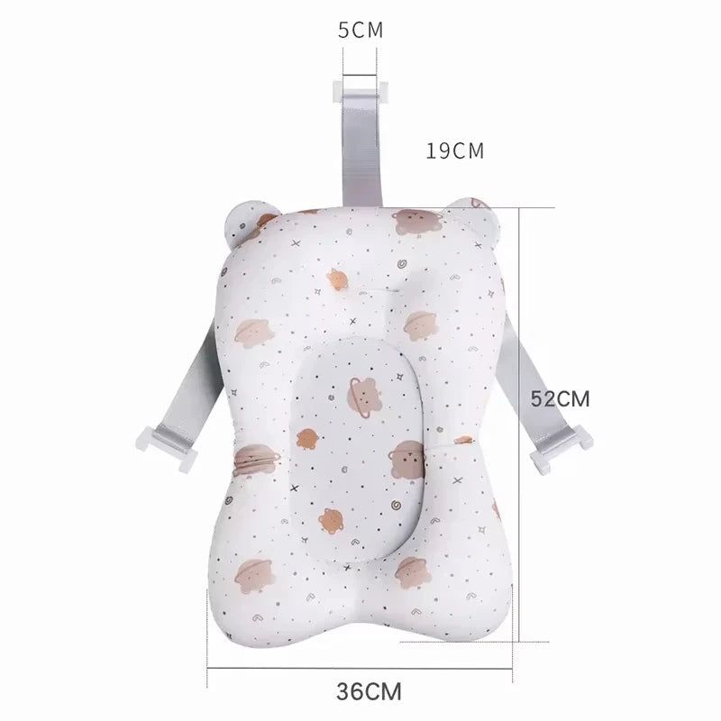 Baby Shower Bath Tub Pad Non-Slip Newborn Bathtub Mat Safety Nursing Foldable Support Comfort Body Cushion Mat Pillow Cartoon