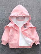 Girls Hooded Jacket Fashion Spring Autumn Long Sleeve Outwear Coat Kids Cartoon rabbit Coat Children Clothing 1 2 3 4 5 6 Years